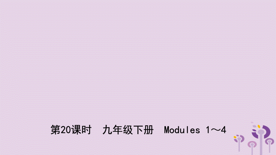 山东省潍坊市中考英语总复习第20课时九下Modules14课件_第1页