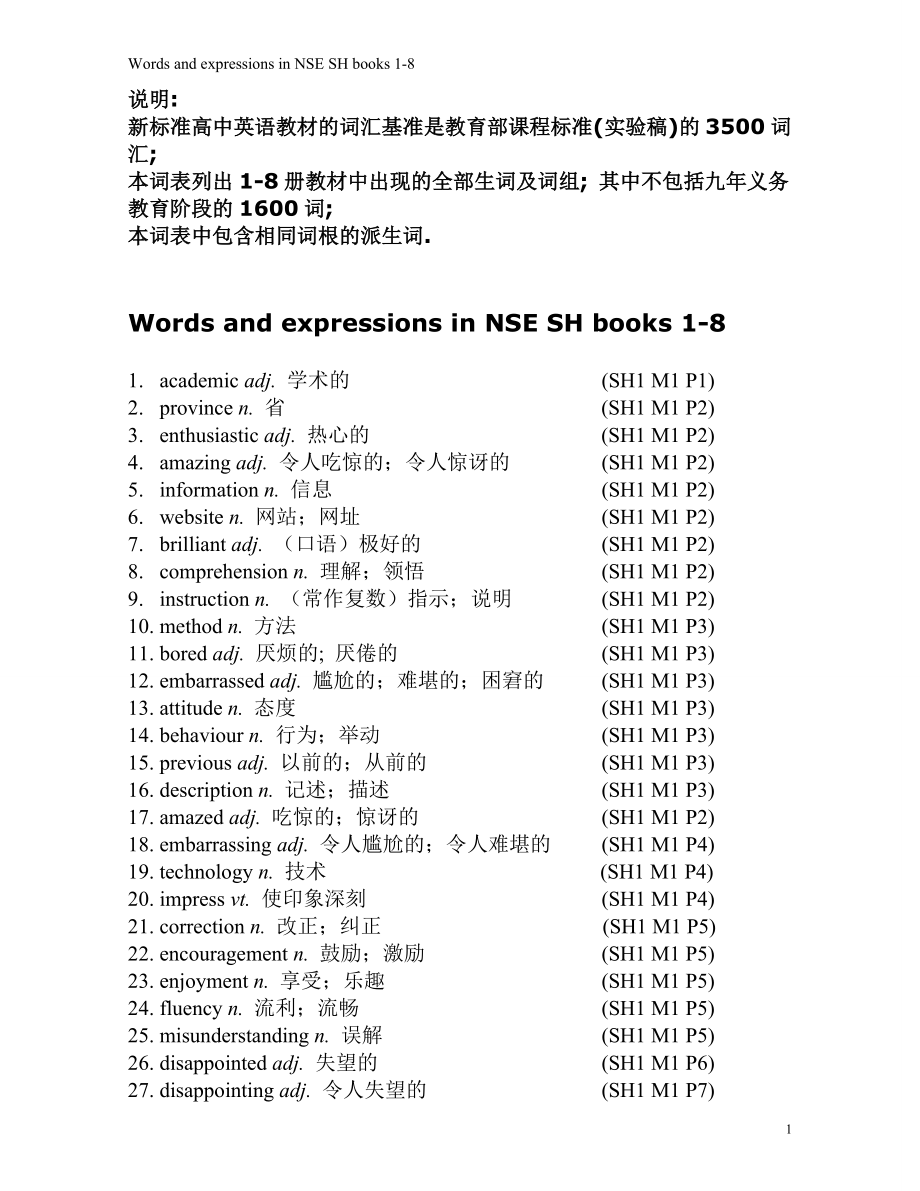 高中外研版英语全部单词_第1页