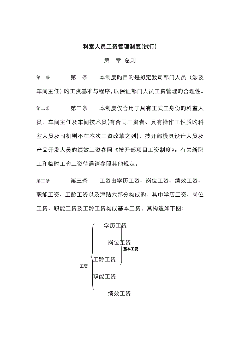 冠东科室人员工资管理制度_第1页