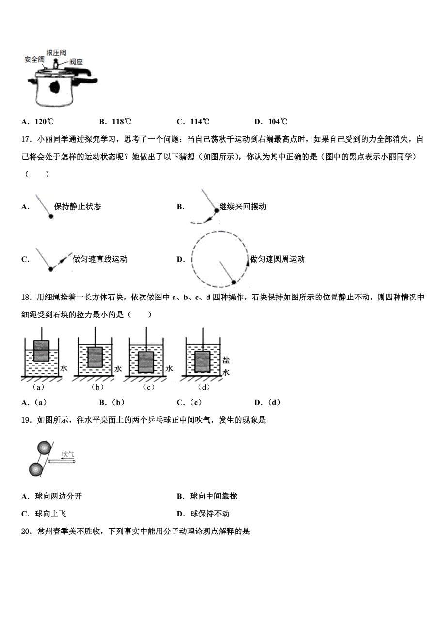 曲靖市沾益区大坡乡2023学年八年级物理第二学期期末学业水平测试模拟试题（含解析）.doc_第5页