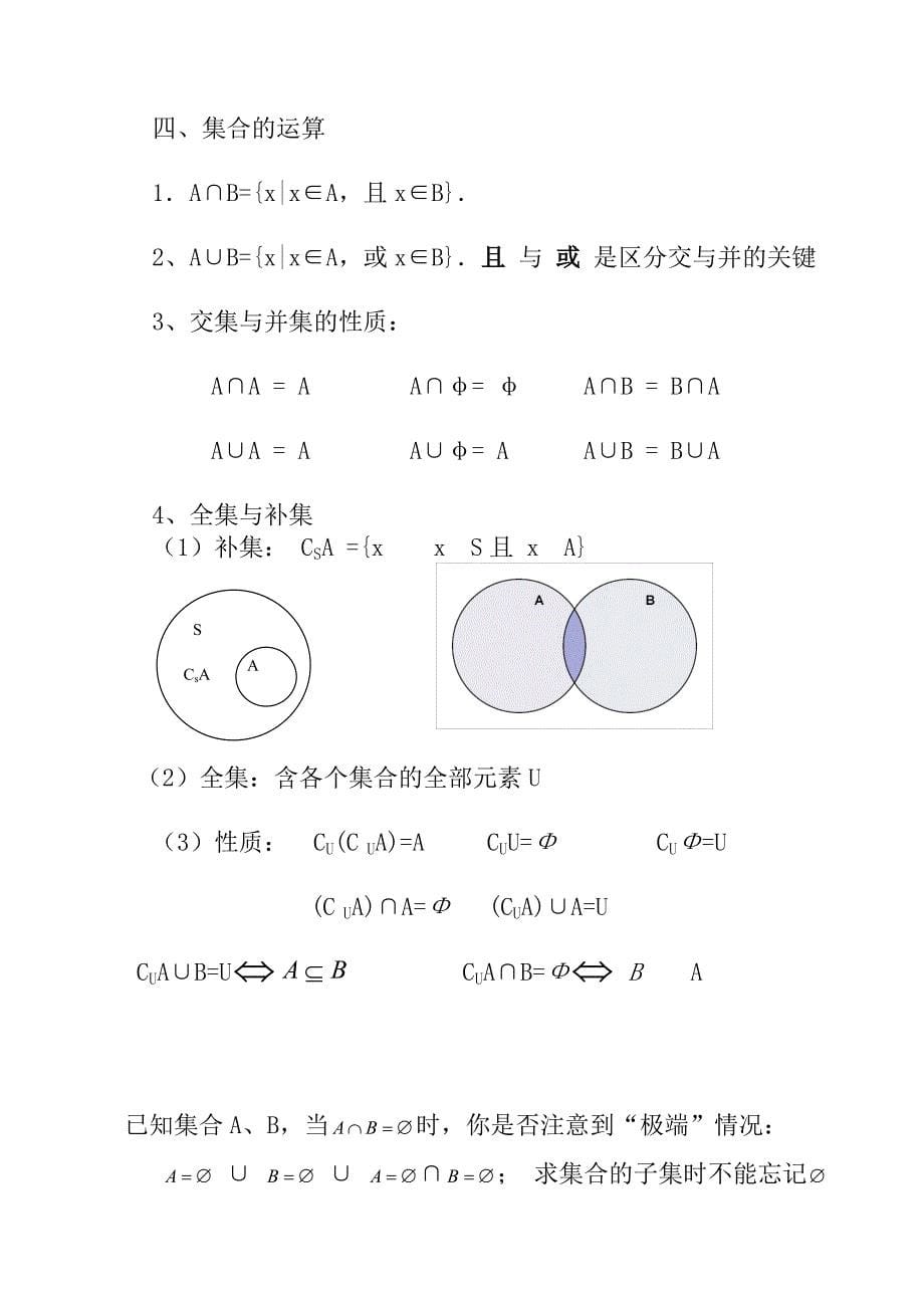 黄冈中学高中数学必修1集合概念公式定理汇总_第5页