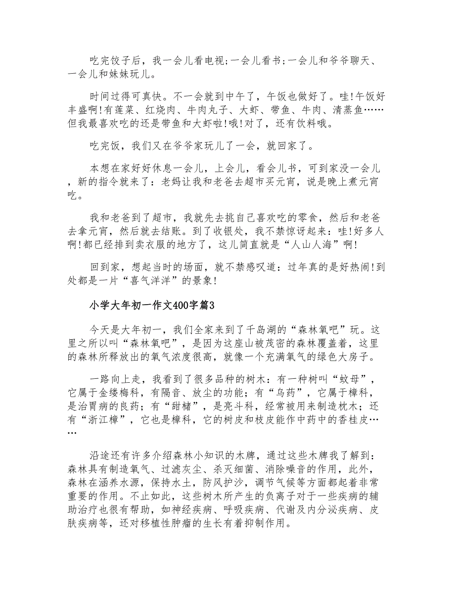 精选小学大年初一作文400字汇总七篇_第2页