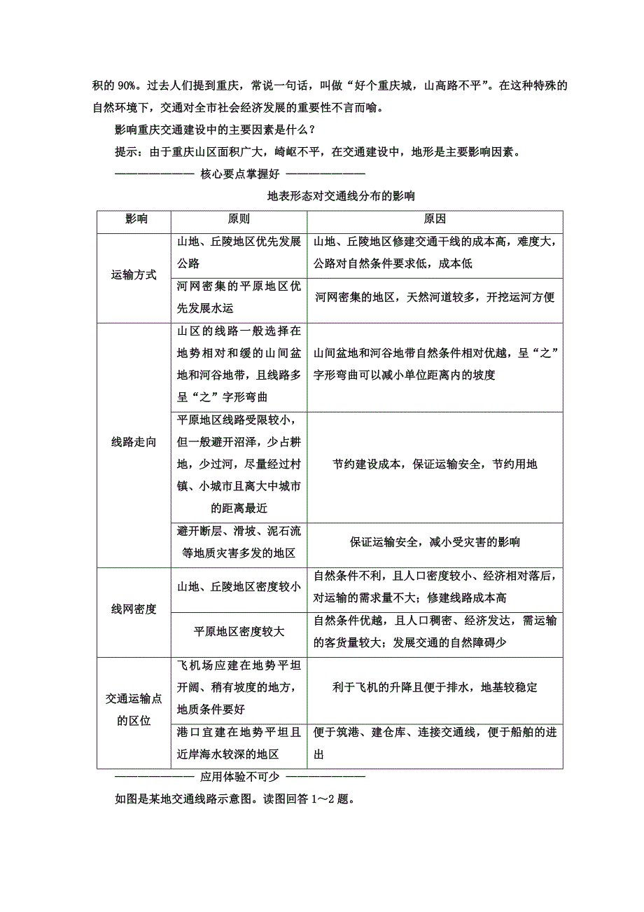 新教材 高中地理湘教版浙江专版必修1讲义：第四章 第一节 地形对聚落及交通线路分布的影响 Word版含答案_第4页