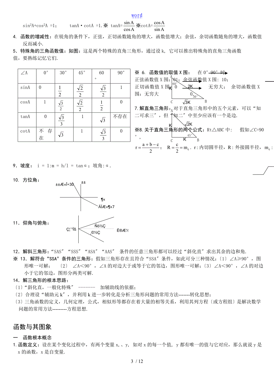 初三中学考试数学复习提纲知识点_第3页