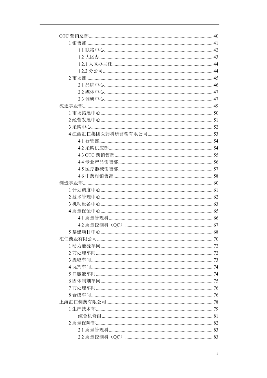 汇仁集团组织结构设计：职能部分-1_第3页