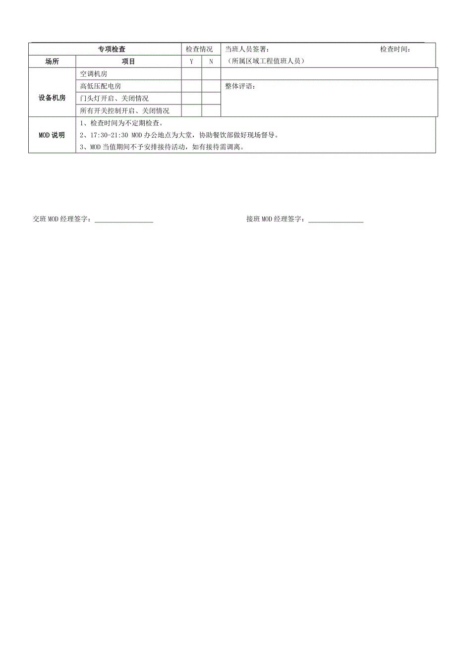 酒店MOD检查表_第3页