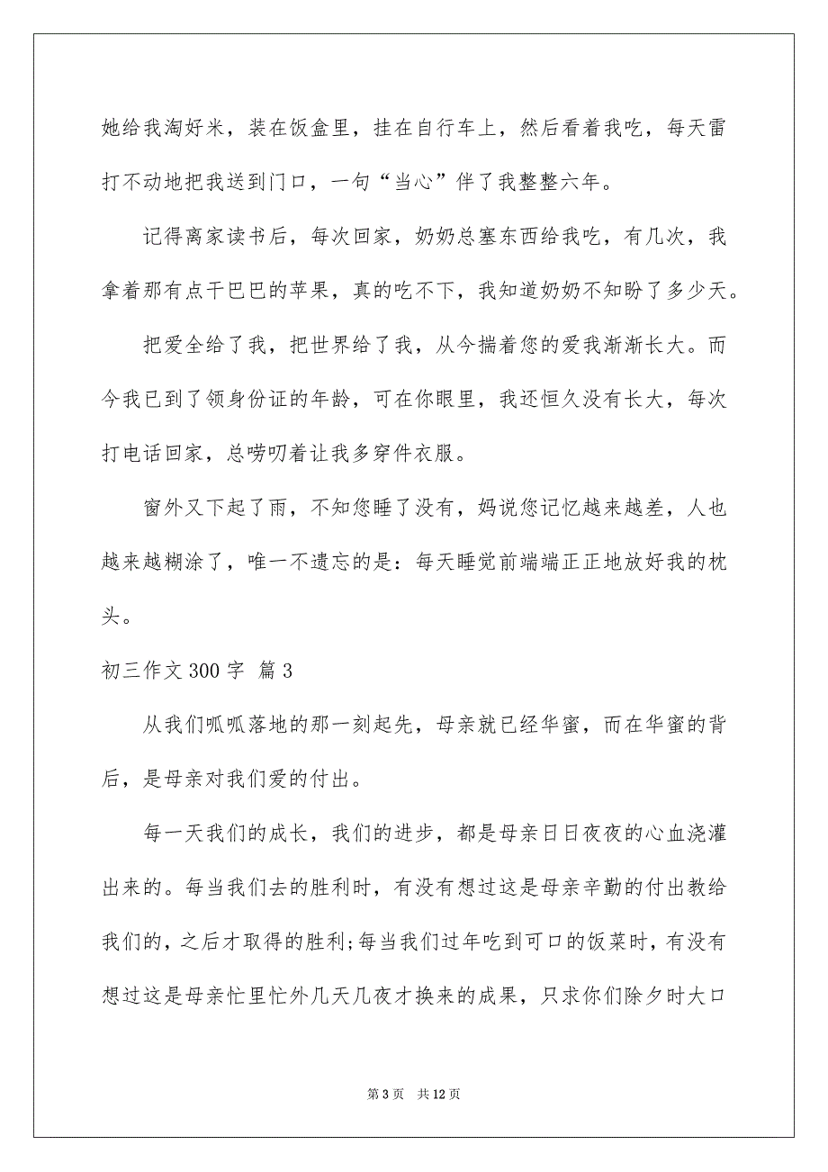 有关初三作文300字集锦10篇_第3页