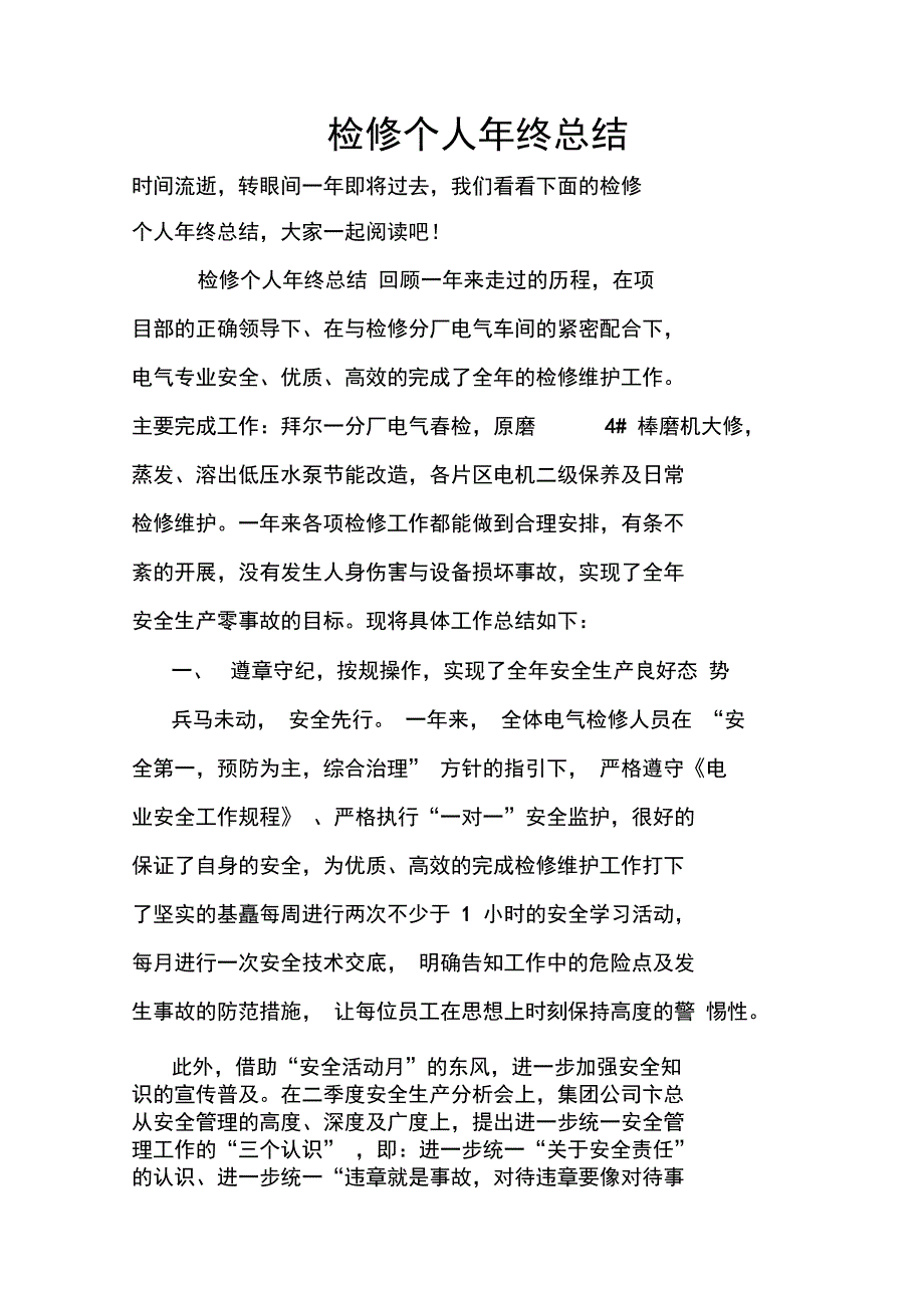 检修个人终总结_第1页