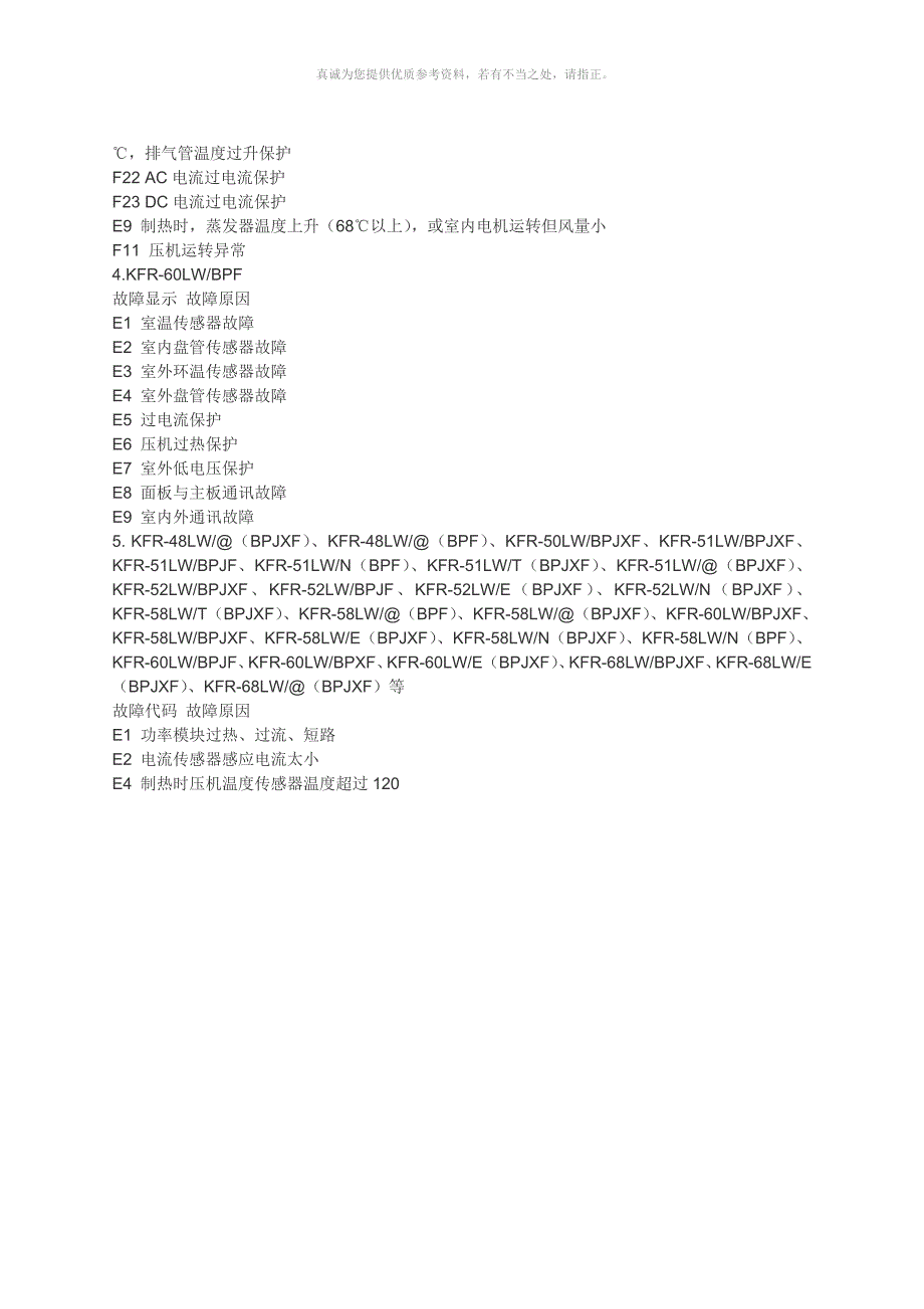 海信空调故障代码大全_第3页