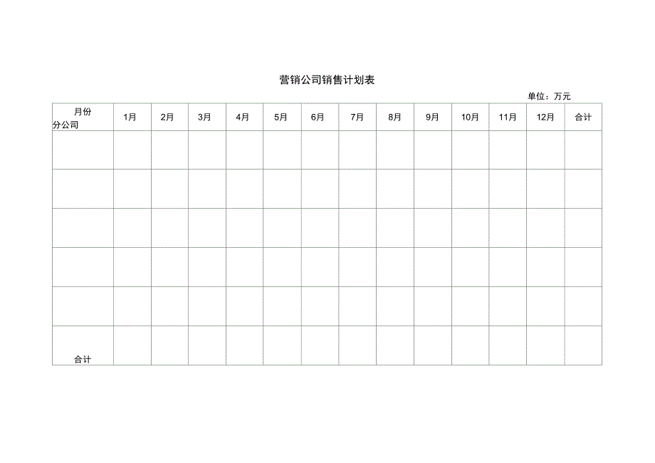 营销公司销售计划表_第1页