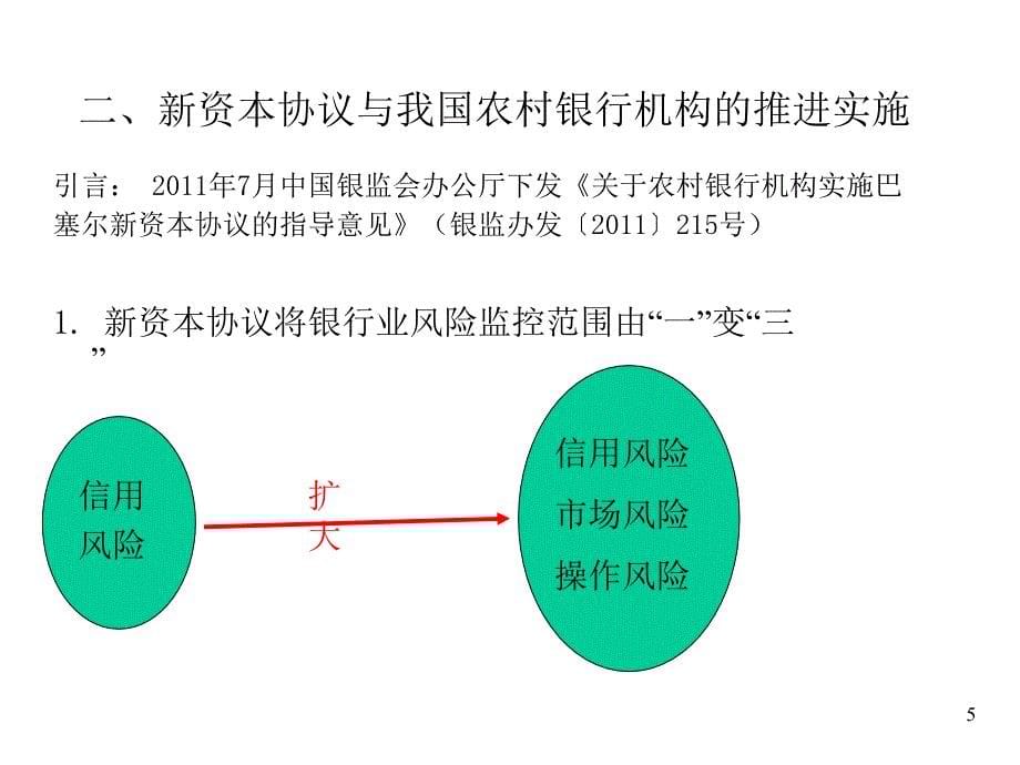 新资本协议和巴三在中国农村银行机构的推进与实施课件_第5页