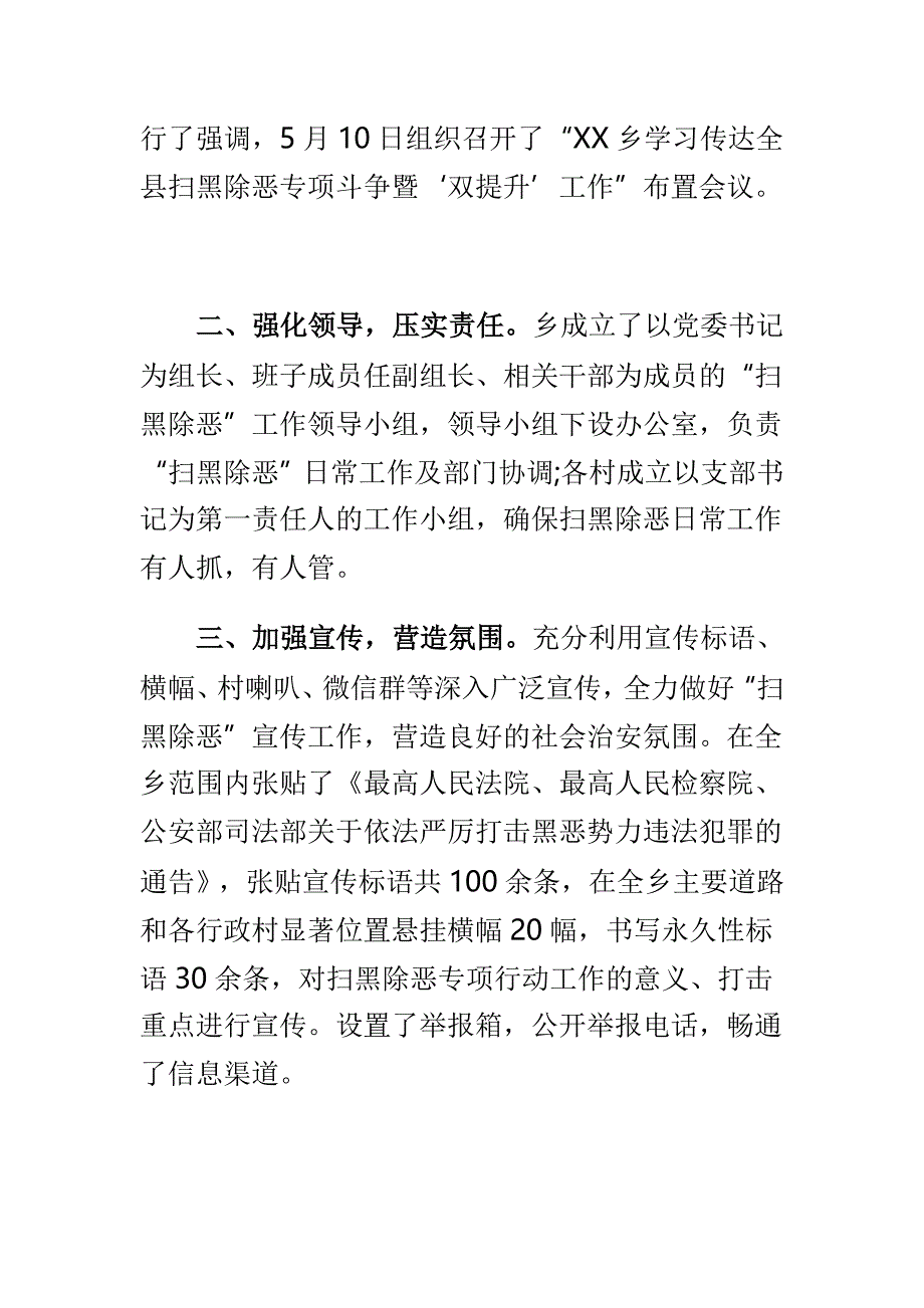 农村与社区扫黑除恶工作总结两篇_第2页