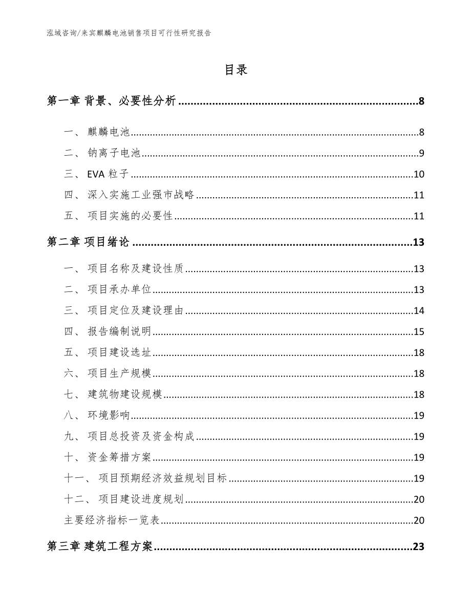 来宾麒麟电池销售项目可行性研究报告_参考范文_第2页