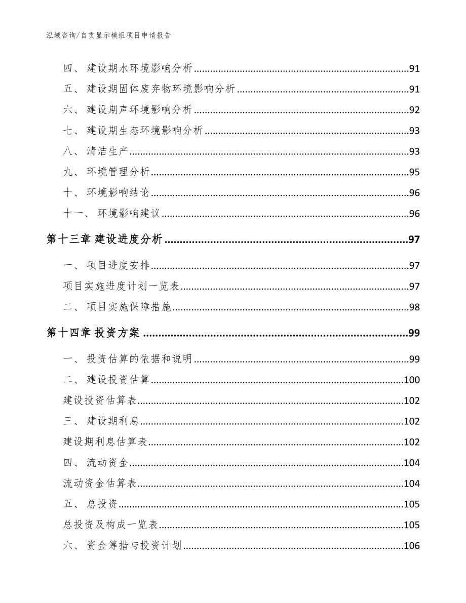 自贡显示模组项目申请报告范文模板_第5页