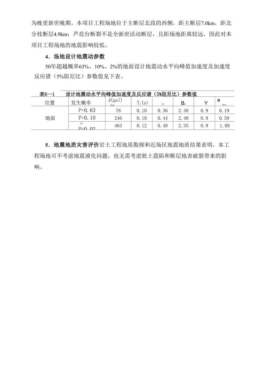 XXXX 项目场地设计地震动参数_第5页