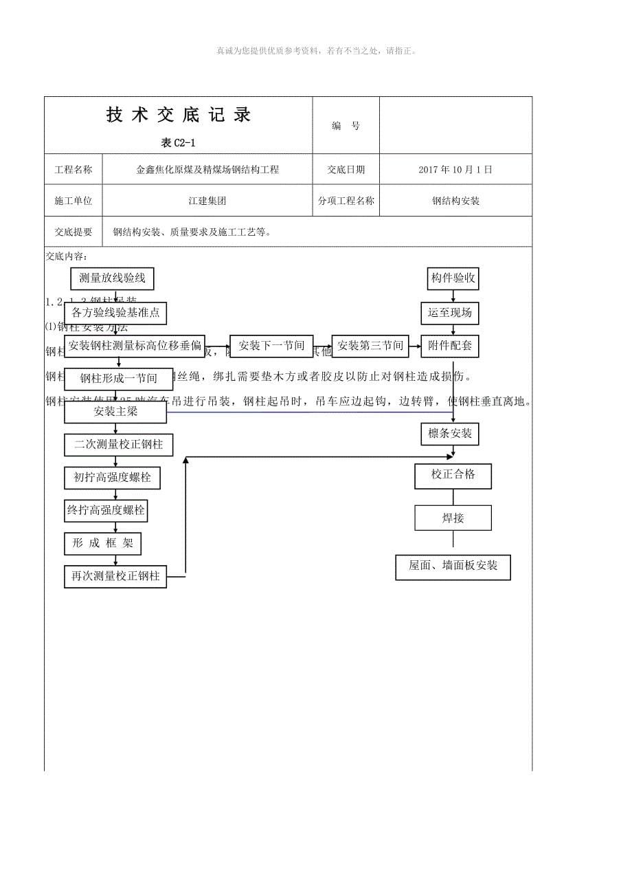 钢结构安装安全技术交底记录(1)_第5页