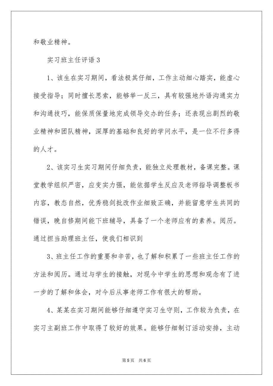 实习班主任评语_第5页