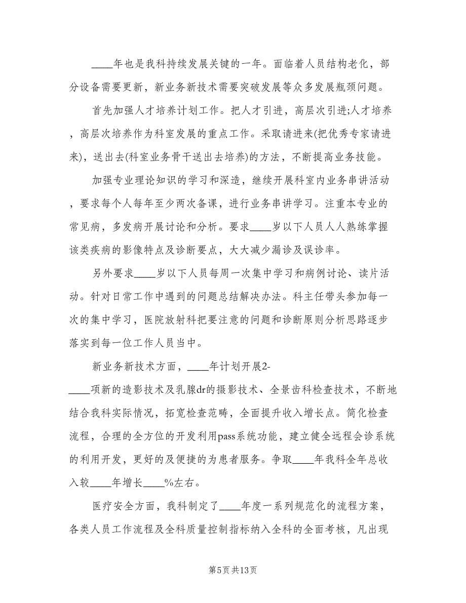 医院放射科年度工作计划范文（四篇）.doc_第5页