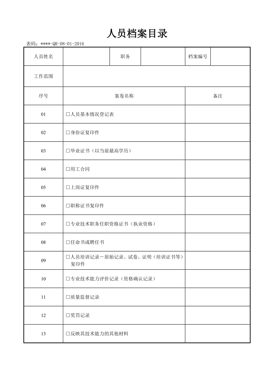 质量记录表格CMA课案_第2页