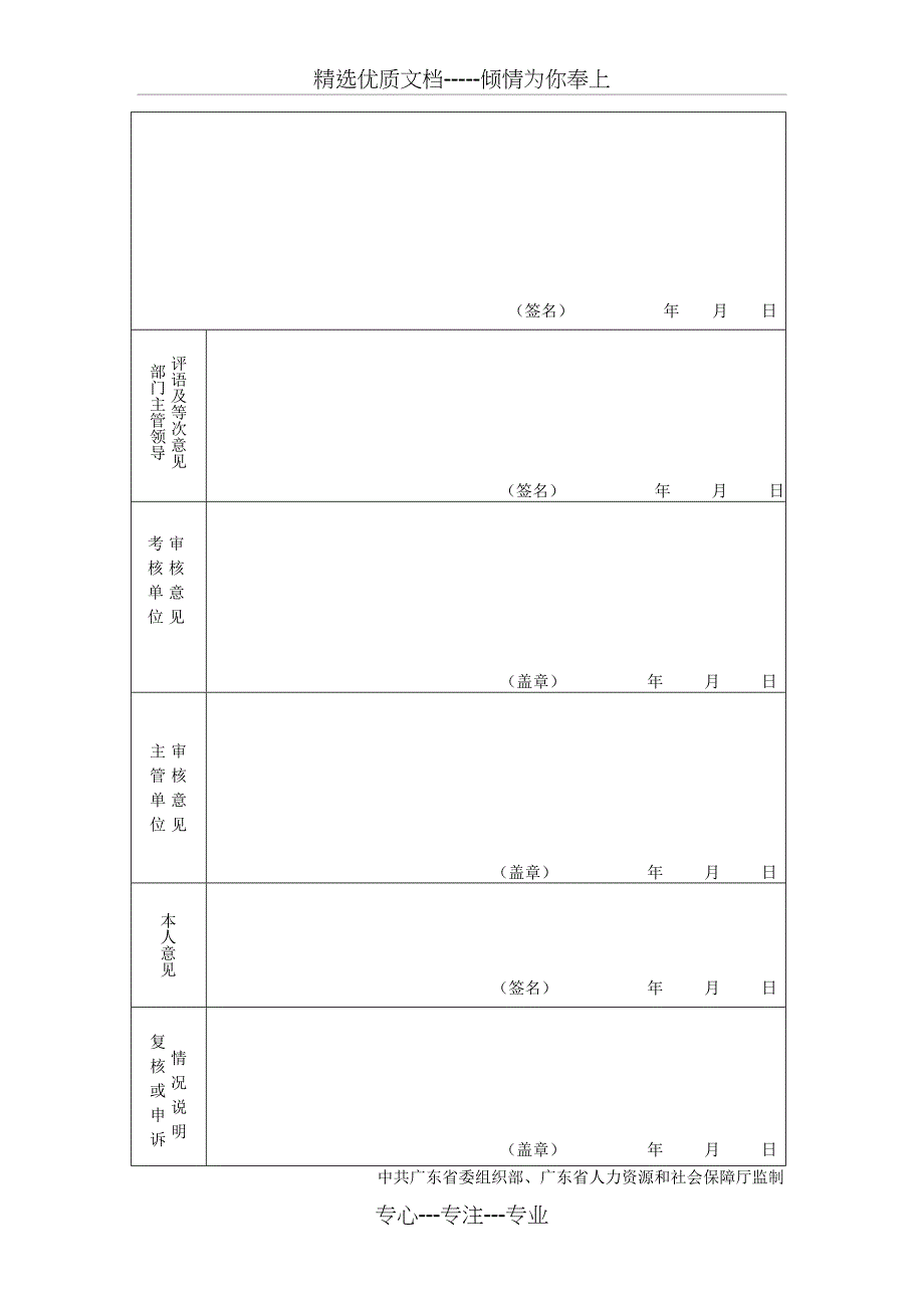 事业单位年年度考核表格_第2页