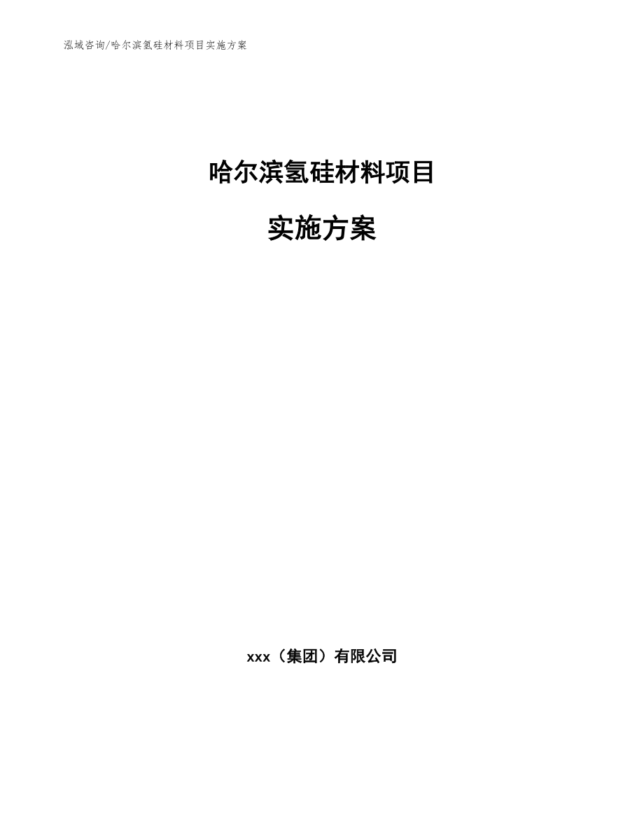 哈尔滨氢硅材料项目实施方案（模板参考）_第1页