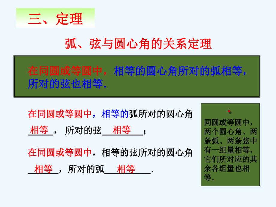 九年级数学上册24.1.3弧弦圆心角之间的关系课件人教新课标版_第4页