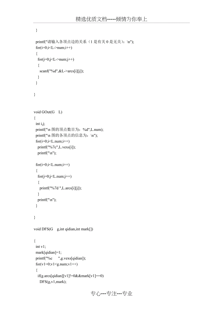 数据结构用C语言课程设计之图的深度遍历与广度遍历_第2页