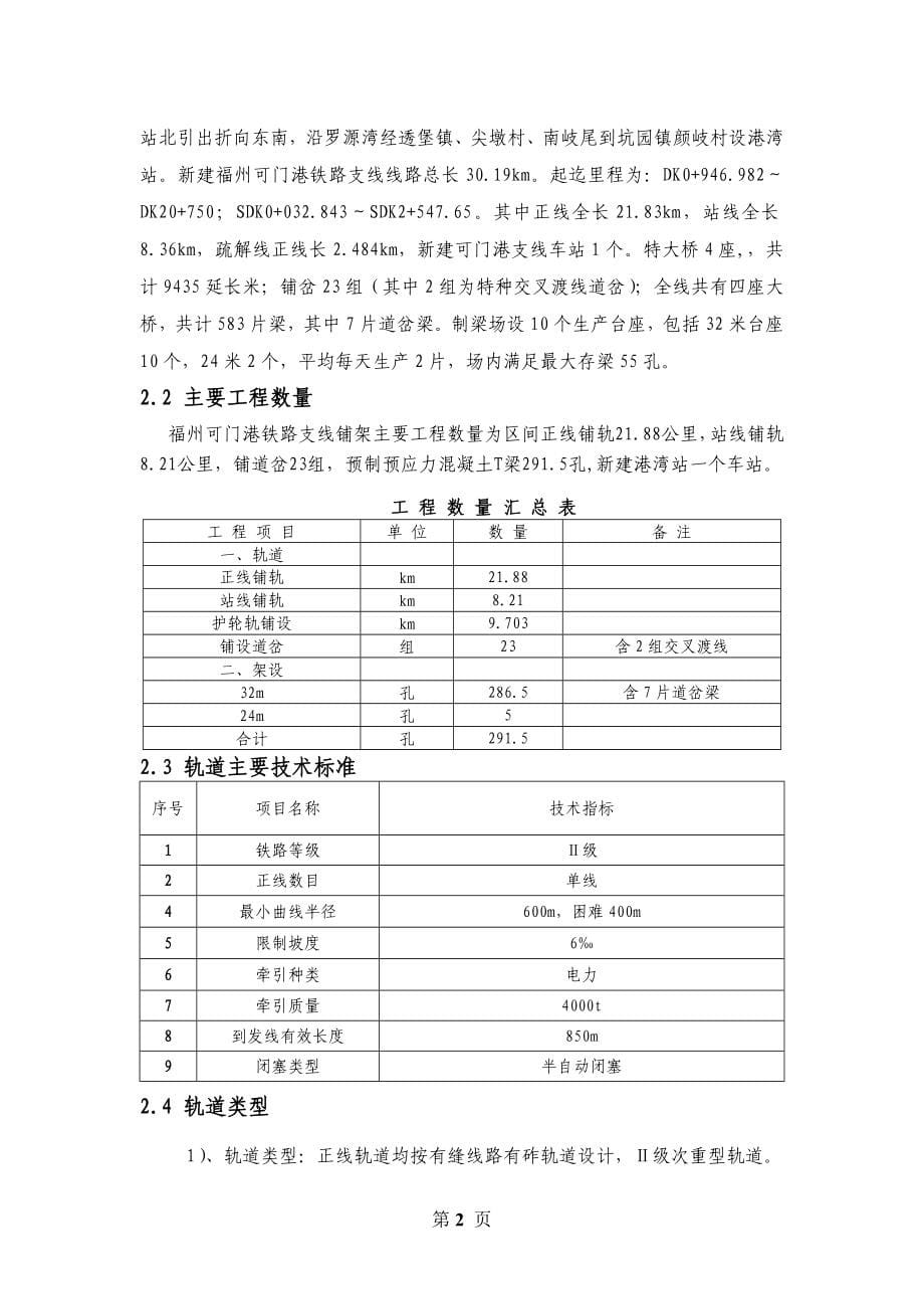 铁路支线工程铺轨架梁工程施工组织设计_第5页