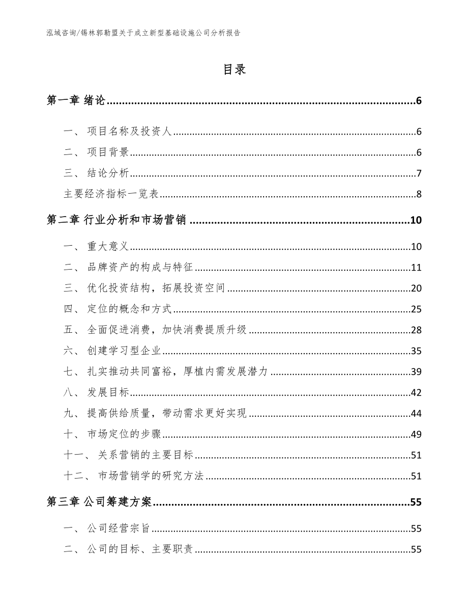 锡林郭勒盟关于成立新型基础设施公司分析报告参考范文_第1页