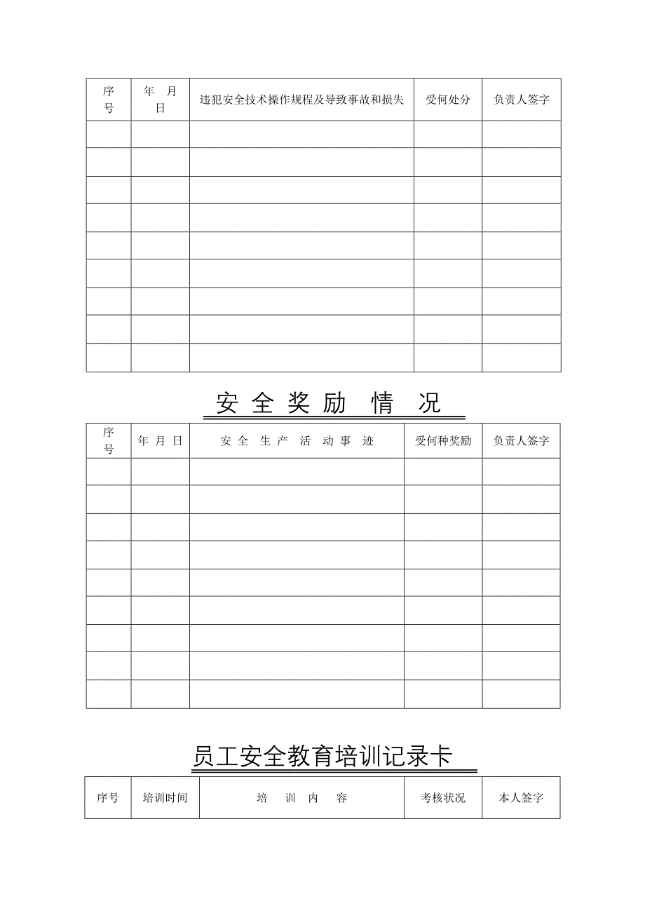 煤矿企业员工安全诚信档案_第3页