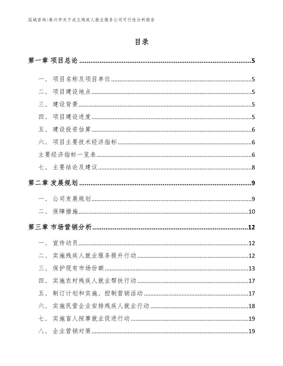 泰兴市关于成立残疾人就业服务公司可行性分析报告【参考范文】_第1页