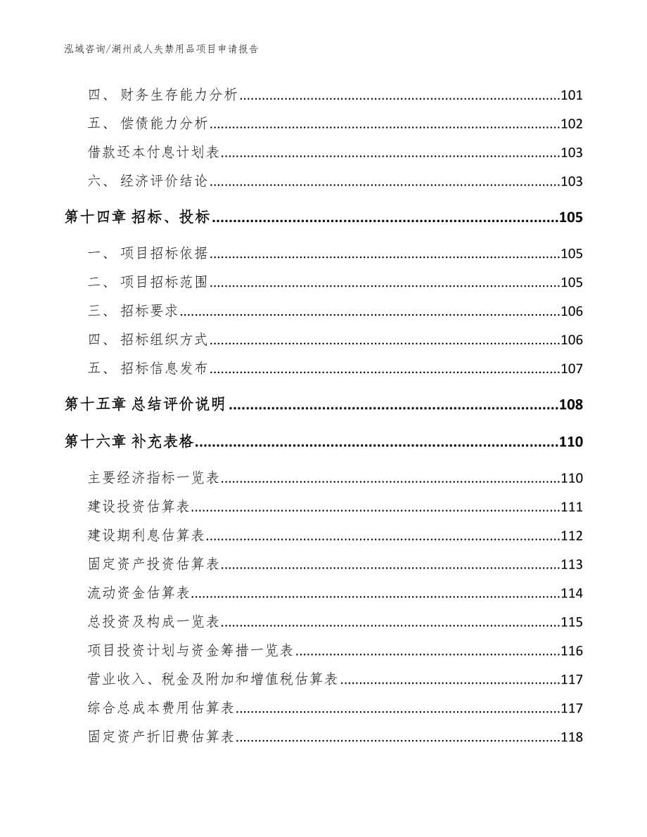 湖州成人失禁用品项目申请报告（模板参考）_第5页