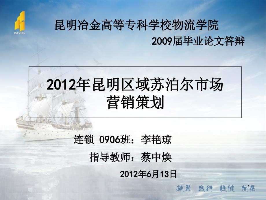 答辩制作范本昆明区域苏泊尔市场营销策划PPT文档资料_第1页