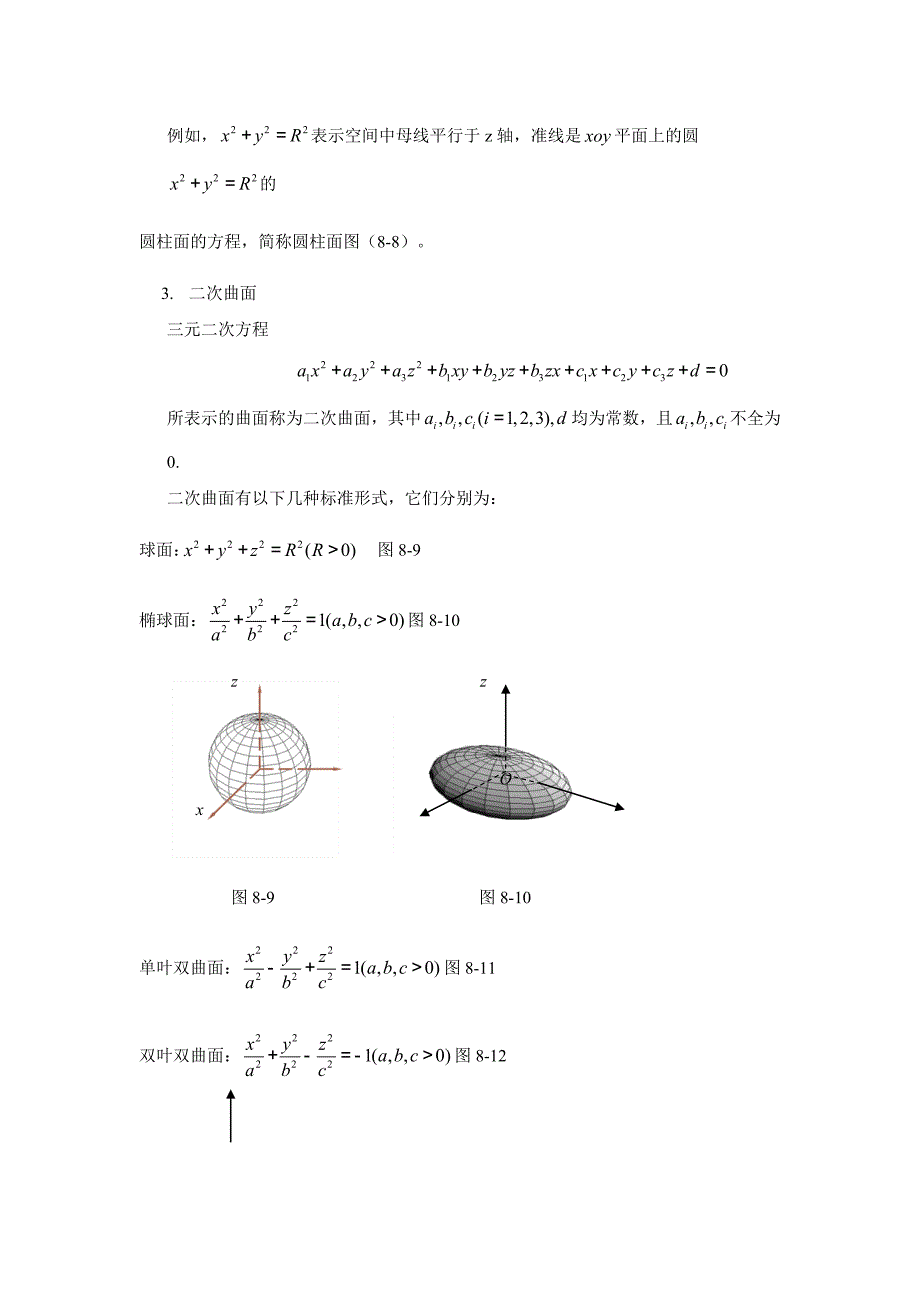 常见的空间曲面与方程.doc_第2页