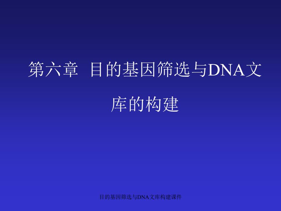 目的基因筛选与DNA文库构建课件_第1页