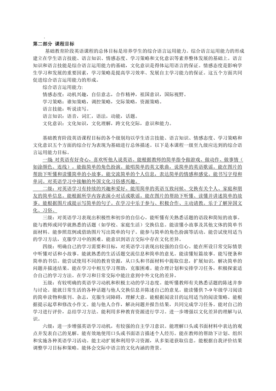 小学英语新课标内容_第3页