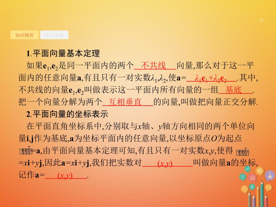 数学 第五章 平面向量、数系的扩充与复数的引入 5.2 平面向量基本定理及向量的坐标表示 文 新人教A版_第3页