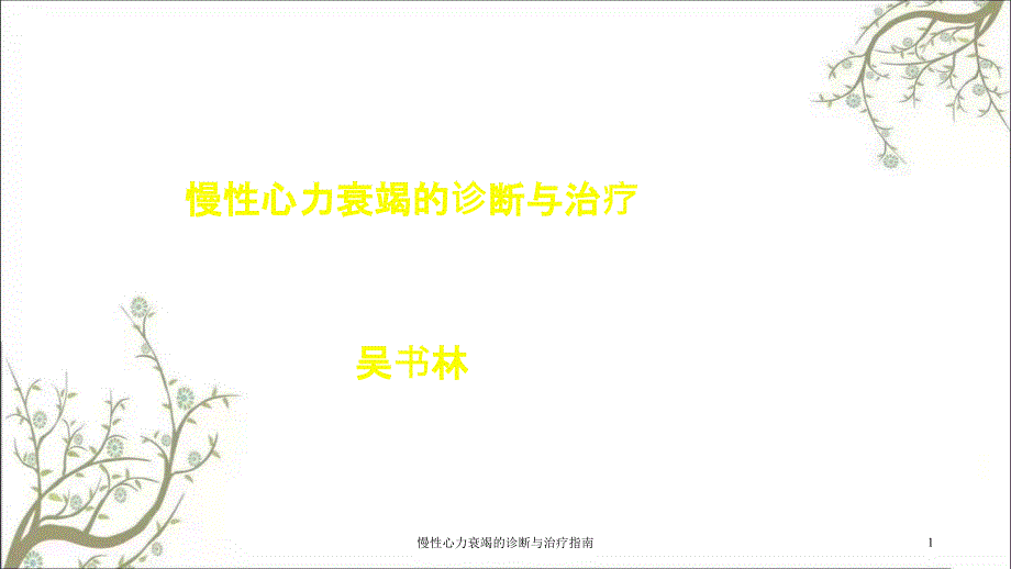 慢性心力衰竭的诊断与治疗指南课件_第1页