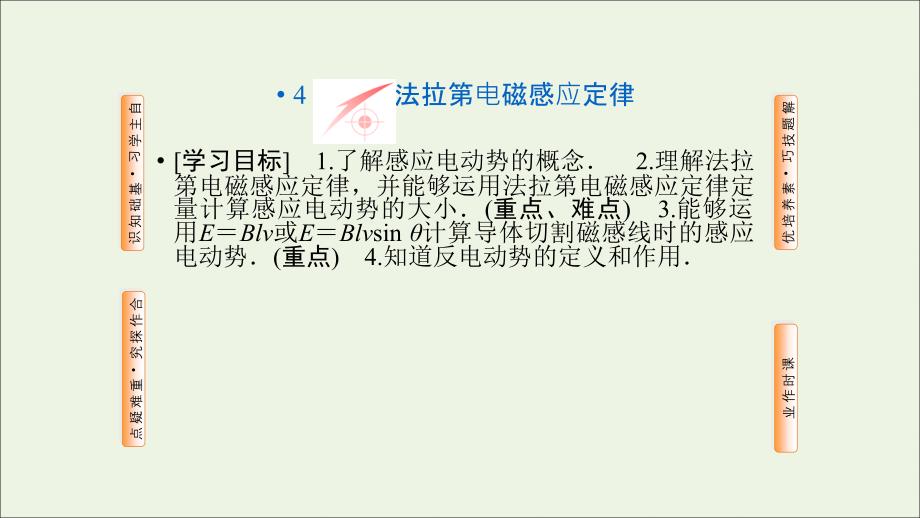 2019高中物理 第四章 电磁感应 4 法拉第电磁感应定律课件 新人教版选修3-2_第1页