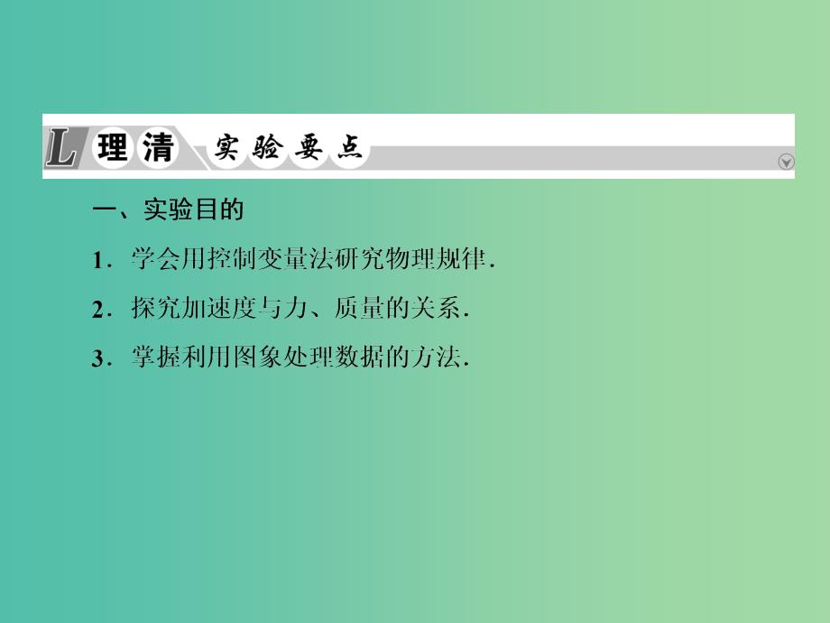 2019届高考物理一轮复习实验微课四探究加速度与力质量的关系课件.ppt_第3页