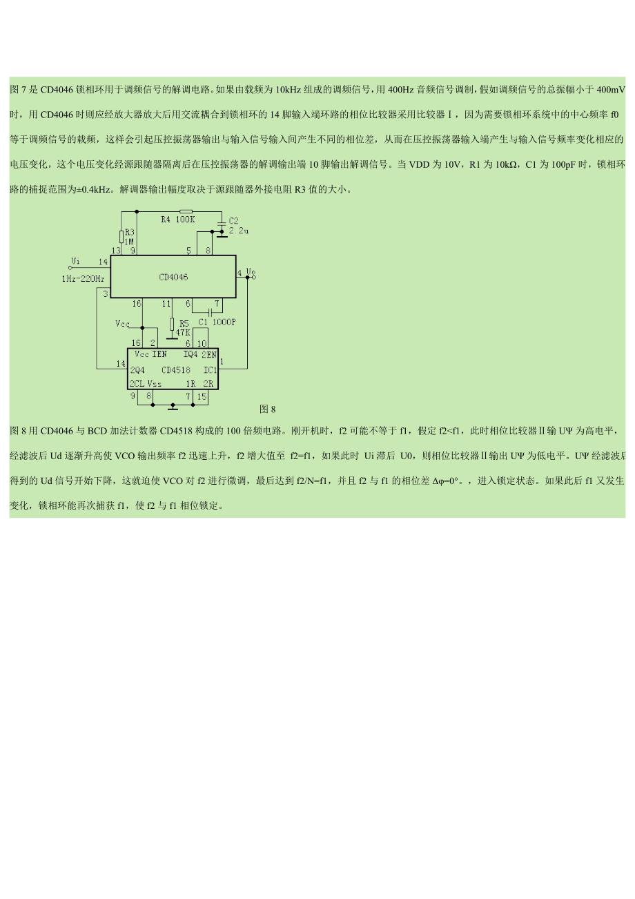 锁相环CD4046的原理详细介绍及应用电路_第4页