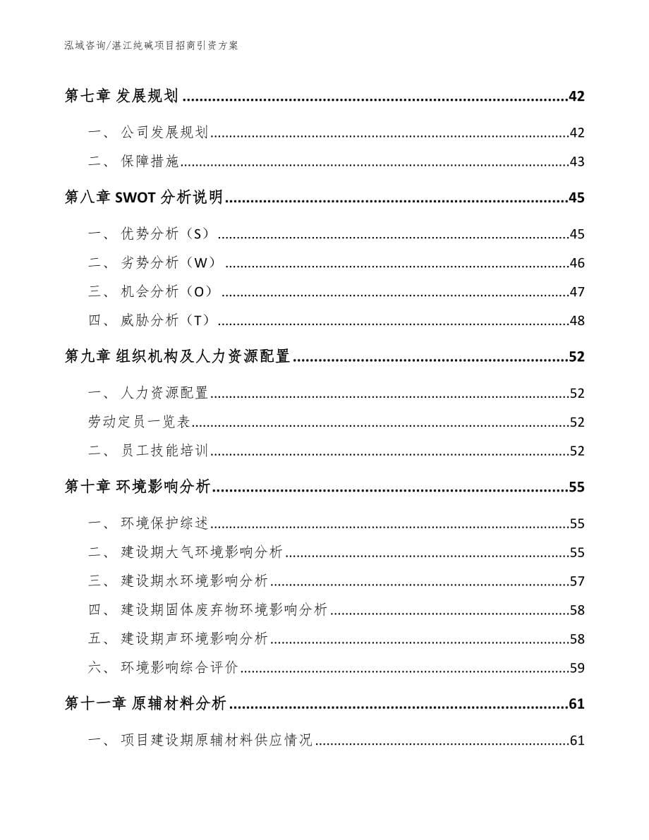 湛江纯碱项目招商引资方案（参考范文）_第5页