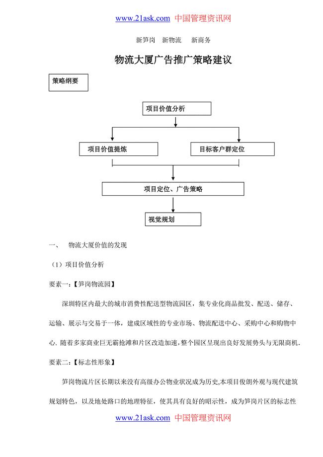 深圳物流大厦推广策略