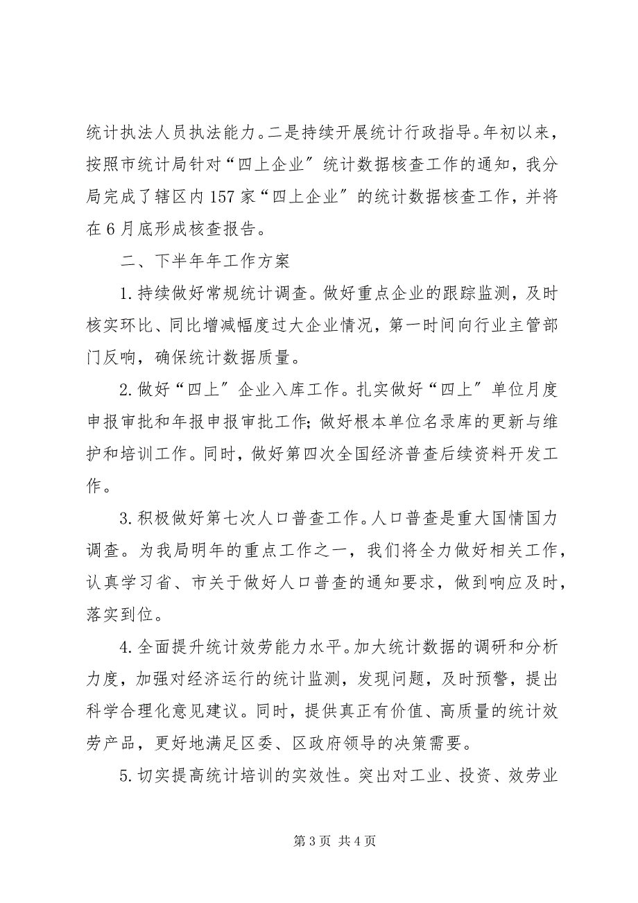 2023年区统计分局上半年工作总结及下半工作计划.docx_第3页