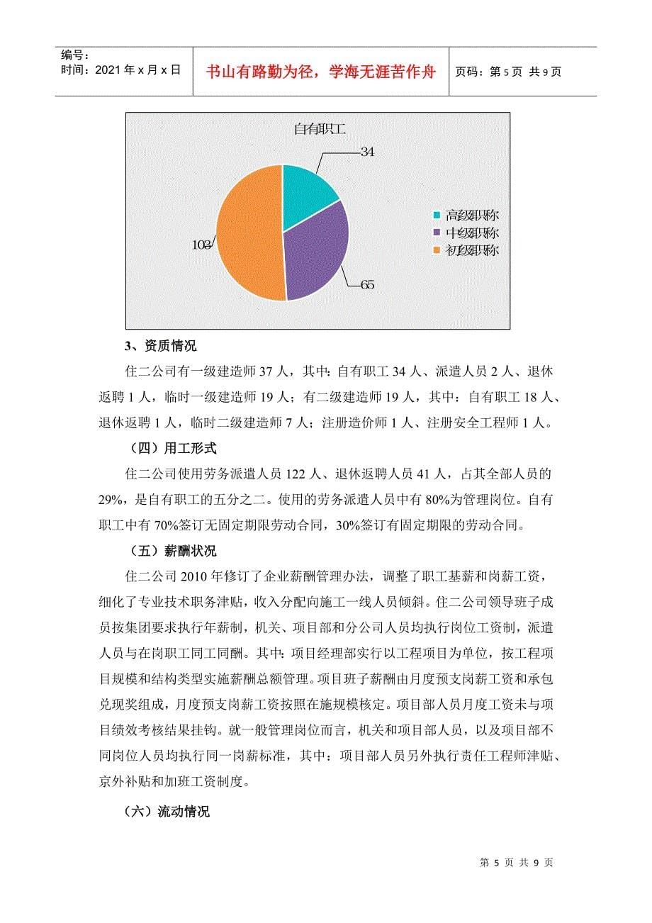 某建筑企业人力资源状况调研分析报告_第5页