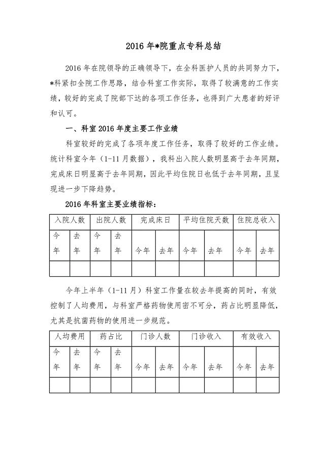 重点专科年度总结.doc