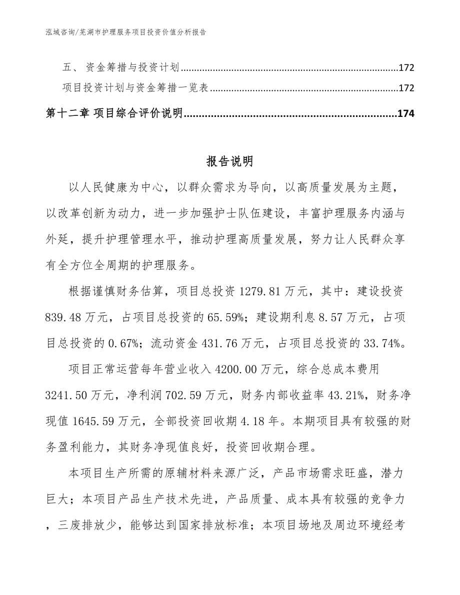 芜湖市护理服务项目投资价值分析报告模板_第5页