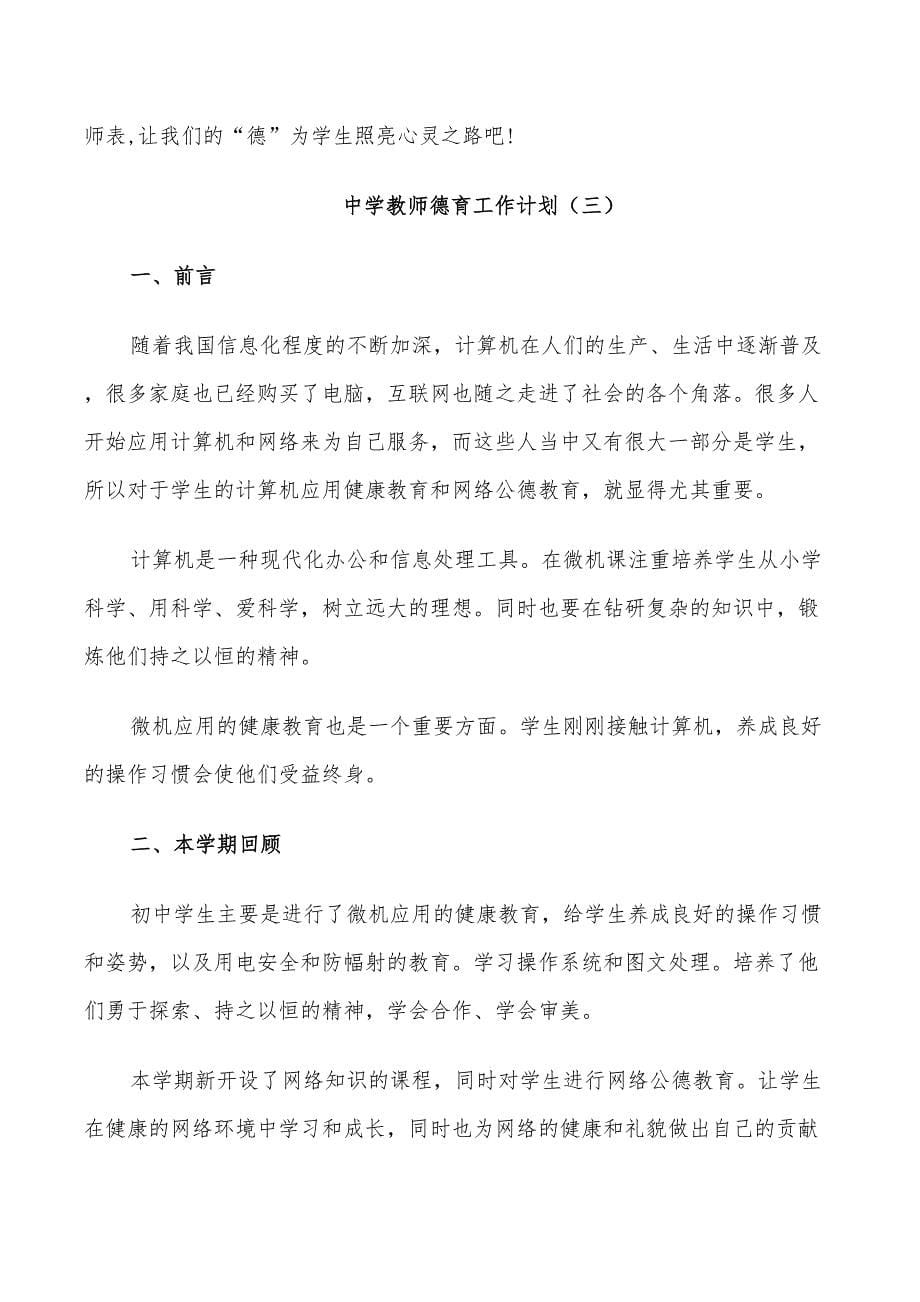 2022年教师中学德育工作计划_第5页