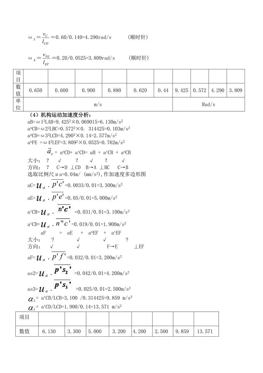 机械原理课程设计——压床机构设计-_第5页