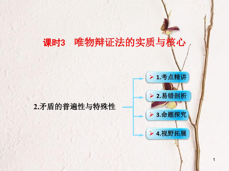 （全国通用Ⅱ）高考政治一轮复习 考点专题 模块4 单元15 课时3 唯物辩证法的实质与核心 考点二 矛盾的普遍性与特殊性课件_第1页